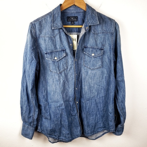 Lucky Brand Tops - NWT Lucky Brand | Denim Chambray Button Down Top M
